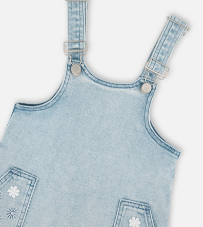 Robe salopette en jean | Jean bleu clair | Deux par Deux