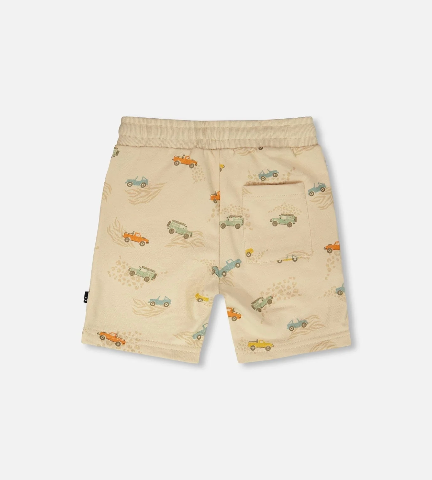 Shorts en molleton | Imprimé Jeep sur beige | Deux Par Deux