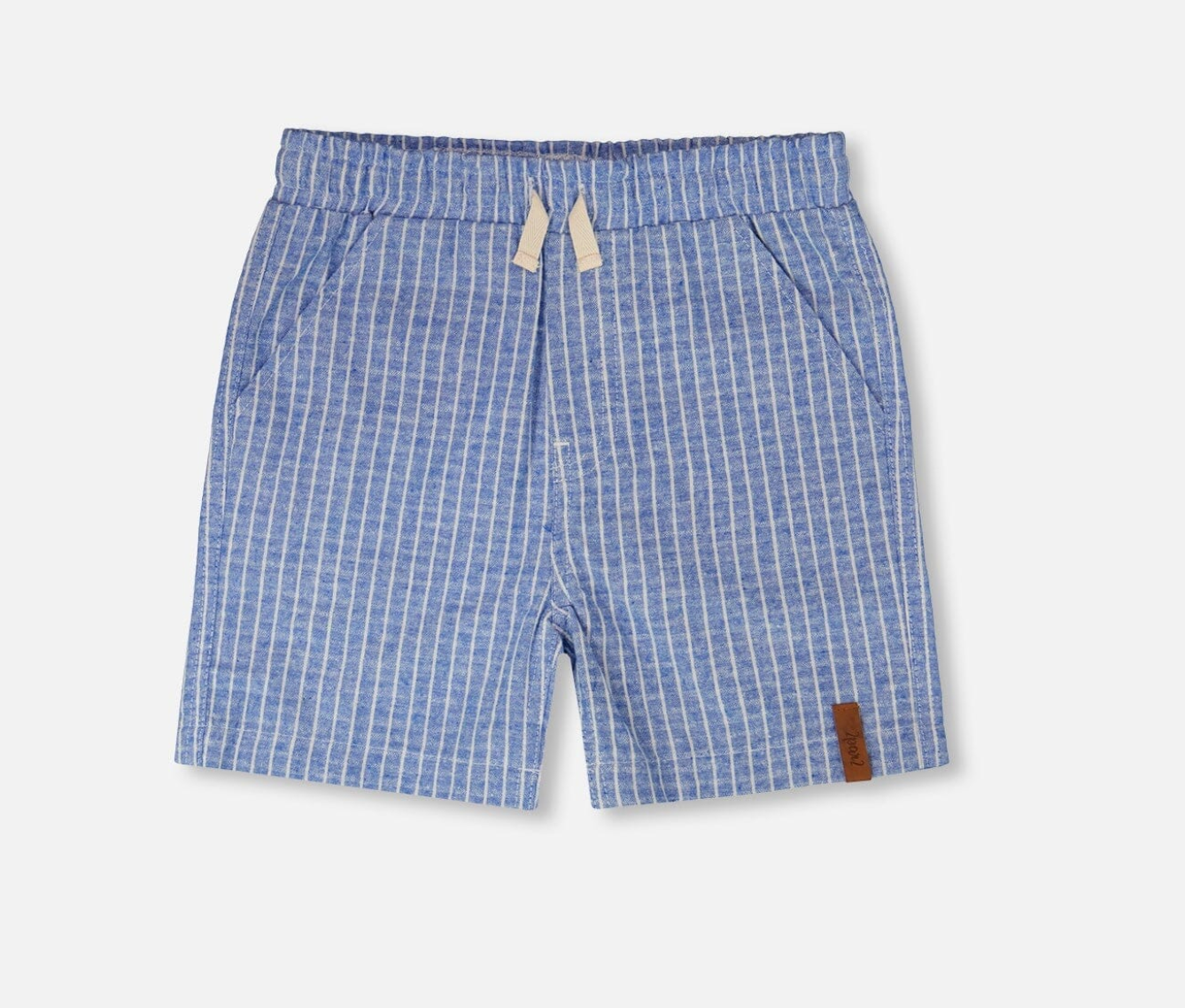 Short en chambray | Rayures denim | Deux Par Deux