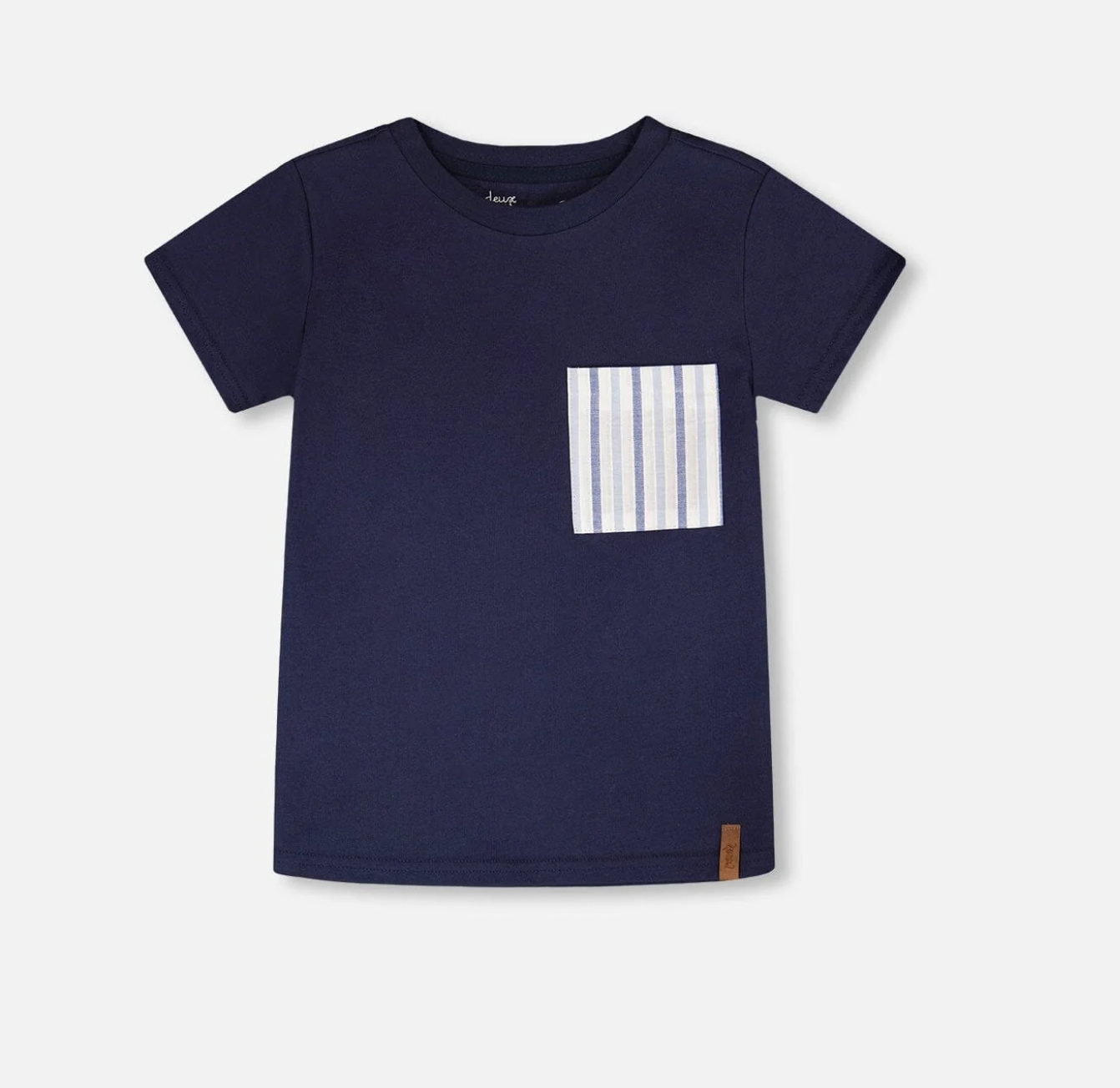 T-Shirt avec poche poitrine | Bleu foncé | Deux par Deux