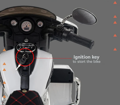 Moto électrique 12 V à trois roues pour enfants de 3 à 8 ans