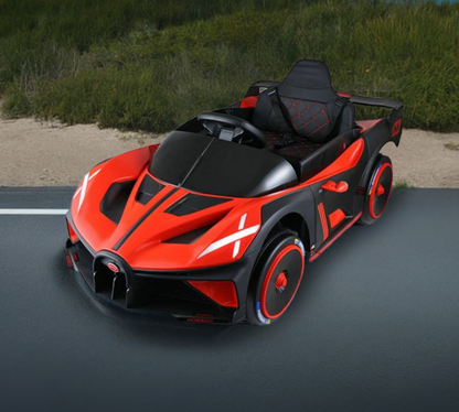 Voiture Bugatti Style 12V 2026 pour enfants avec télécommande ET ROUES LUMINEUSES !