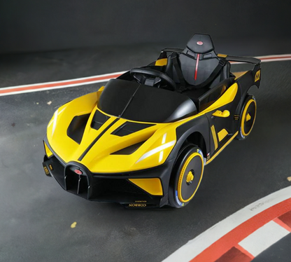 Voiture Bugatti Style 12V 2026 pour enfants avec télécommande ET ROUES LUMINEUSES !