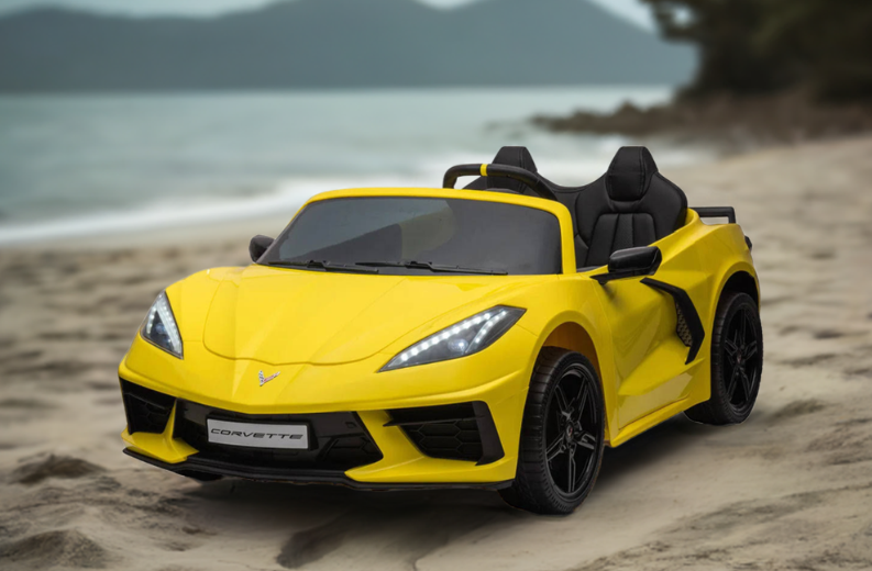 Voiture électrique Chevrolet Corvette C8 24V deux places, ÉDITION DE LUXE, pour enfants avec télécommande