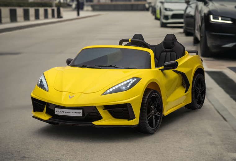 Voiture électrique Chevrolet Corvette C8 24V deux places, ÉDITION DE LUXE, pour enfants avec télécommande