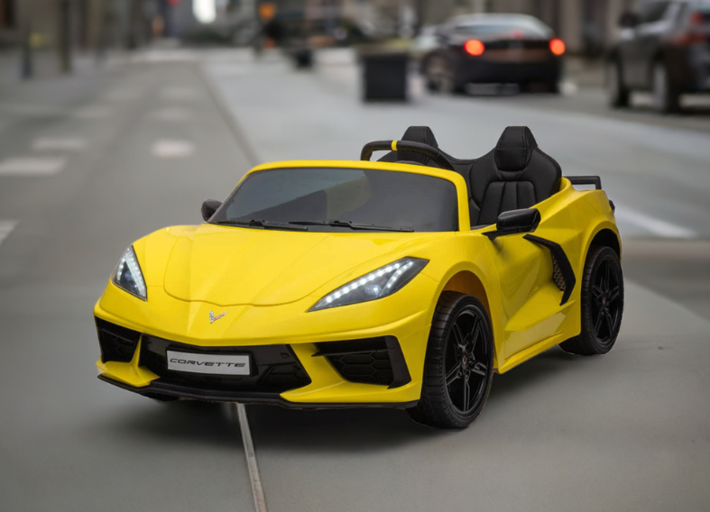 Voiture électrique Chevrolet Corvette C8 24V deux places, ÉDITION DE LUXE, pour enfants avec télécommande