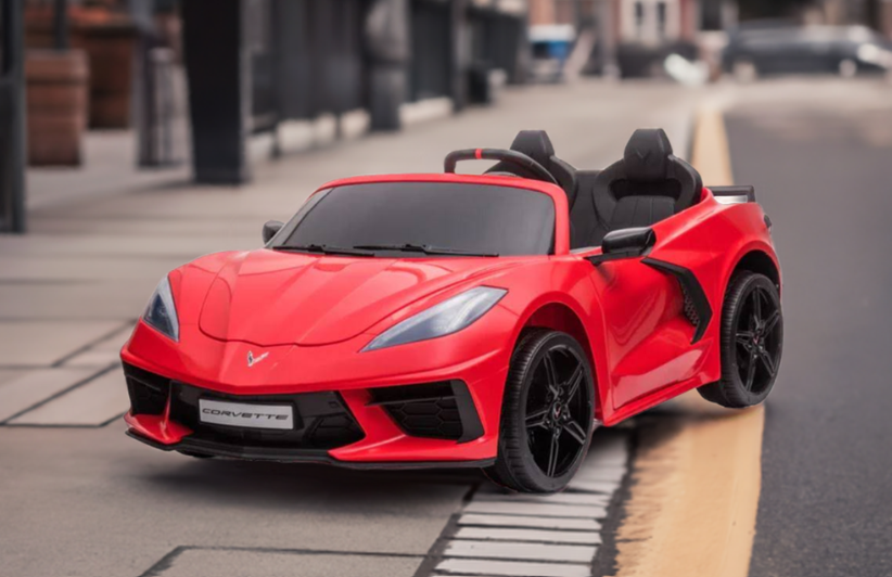 Voiture électrique Chevrolet Corvette C8 24V deux places, ÉDITION DE LUXE, pour enfants avec télécommande