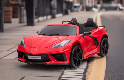 Voiture électrique Chevrolet Corvette C8 24V deux places, ÉDITION DE LUXE, pour enfants avec télécommande