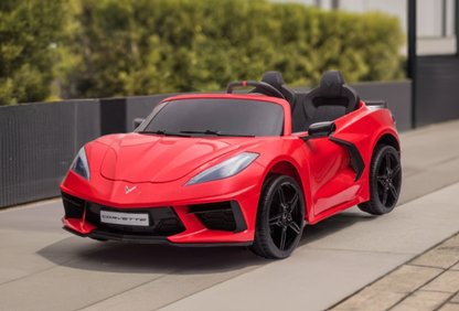 Voiture électrique Chevrolet Corvette C8 24V deux places, ÉDITION DE LUXE, pour enfants avec télécommande
