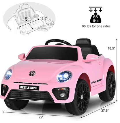 Volkswagen Beetle 12V Kids Ride On Car with Remote Control