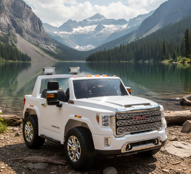 Voiture électrique GMC Sierra 24V améliorée 2026 pour enfants, 2 places, avec télécommande