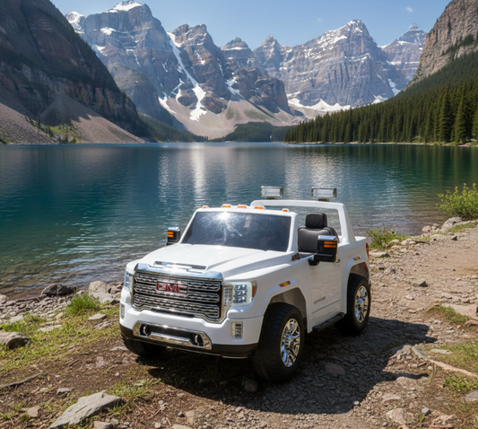 Voiture électrique GMC Sierra 24V améliorée 2026 pour enfants, 2 places, avec télécommande