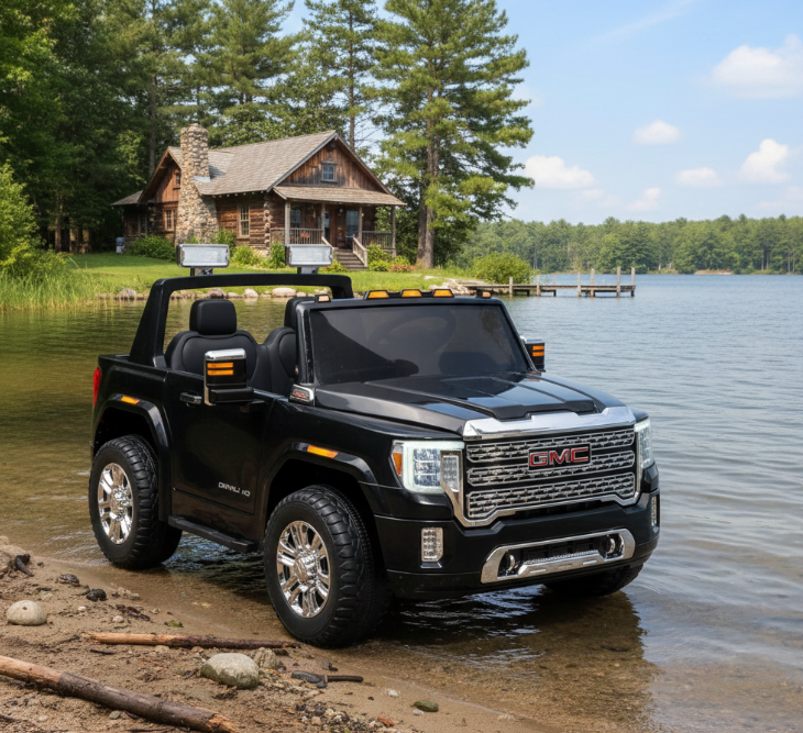 Voiture électrique GMC Sierra 24V améliorée 2026 pour enfants, 2 places, avec télécommande