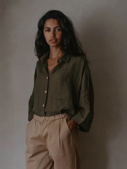 La chemise en lin | Olive