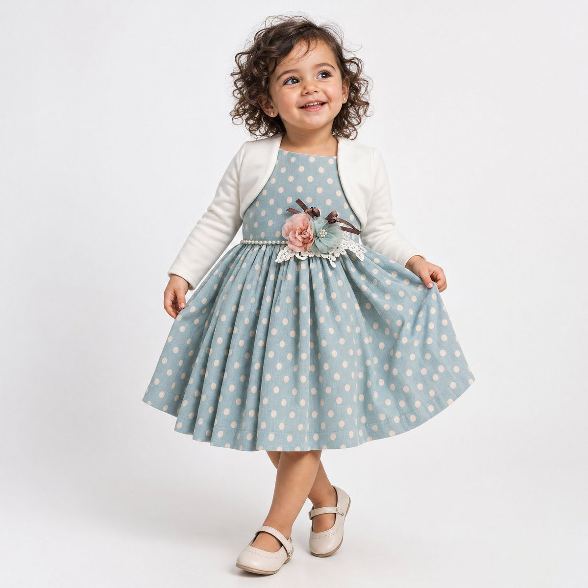 Dotty Sunday Dress & Bolero Set