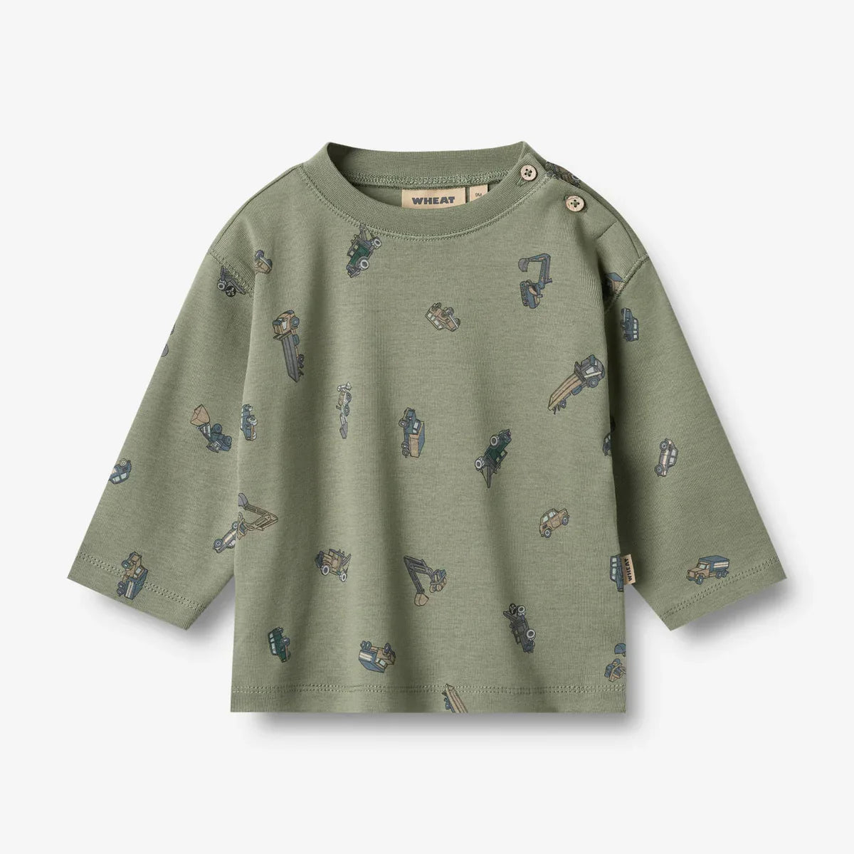 T-shirt Malthe ML | Dusty Green Cars | Wheat Kids
