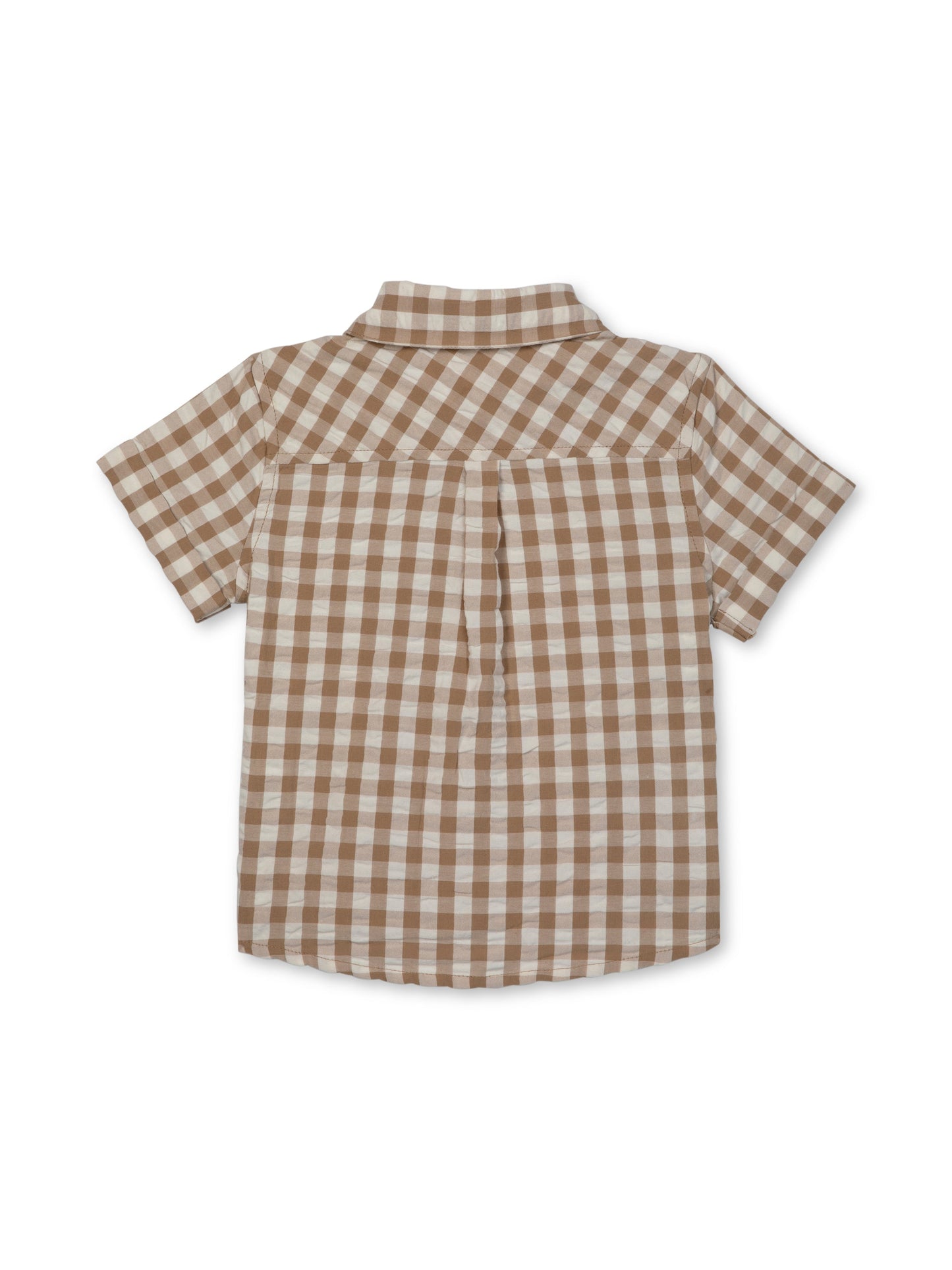 Haut tissé | Vichy marron clair | Rise Little Earthlings