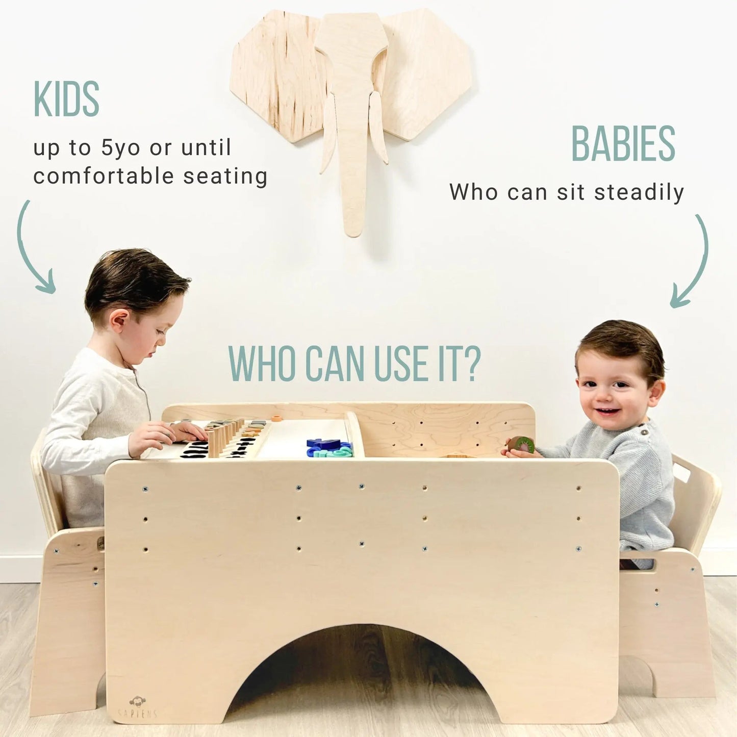 PAPAYA DOUBLE - Ensemble table et chaises Montessori réglables pour deux