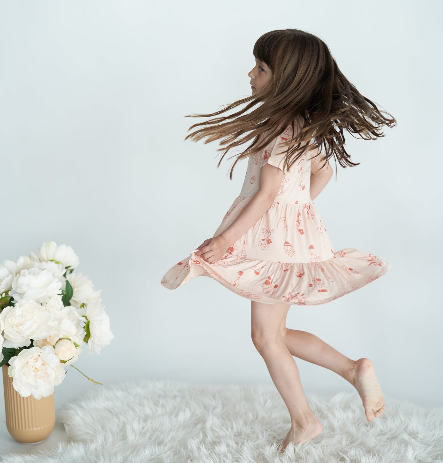 Bamboo Tiered Jersey Dress with Bloomer (Plantastic Print)