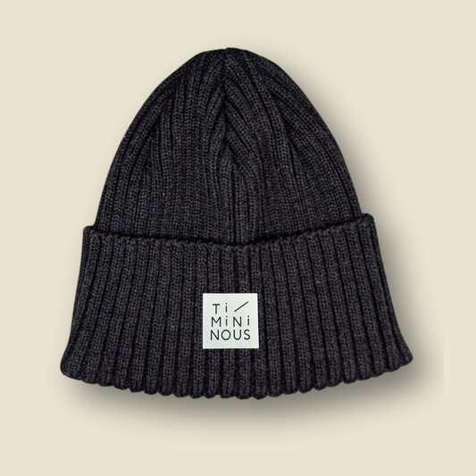 Tuque 100% laine de mérinos pour enfant et adulte - Charcoal