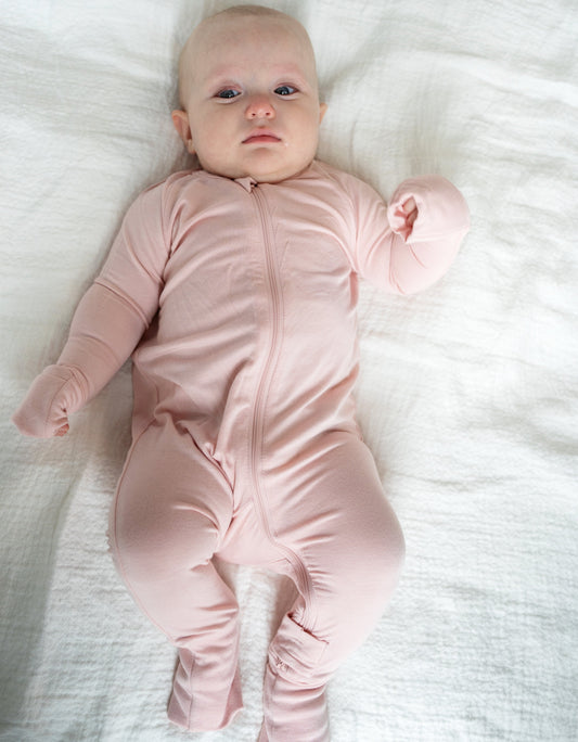 Bamboo 2-way Zipper Convertible Romper (Teatime Pink)