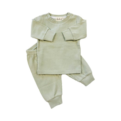 Ensemble deux pièces en coton biologique pour bébé, sauge claire | ba.be.O Canada