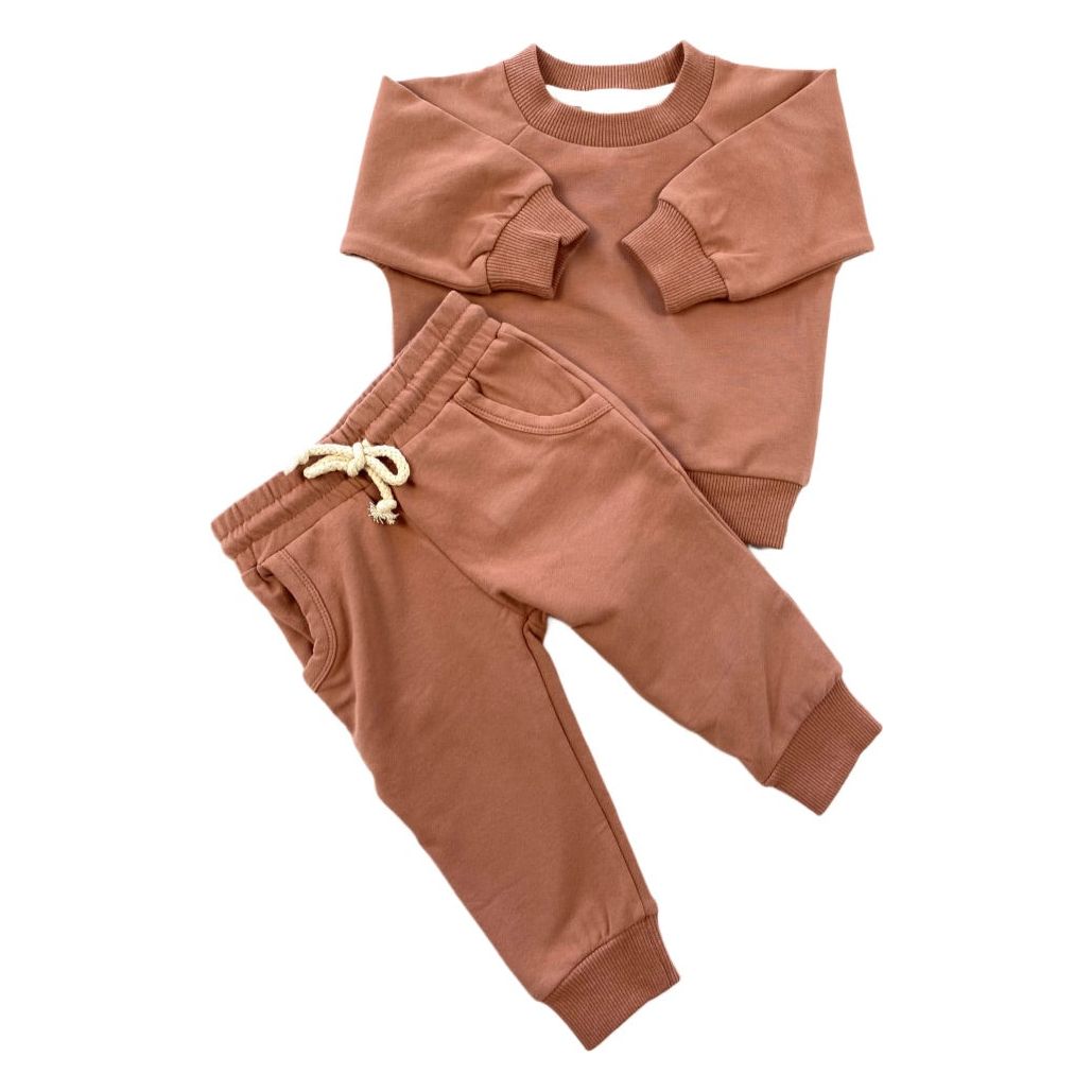 Organic Cotton Baby & Toddler Sweatsuit, Desert Pink | ba.be.O