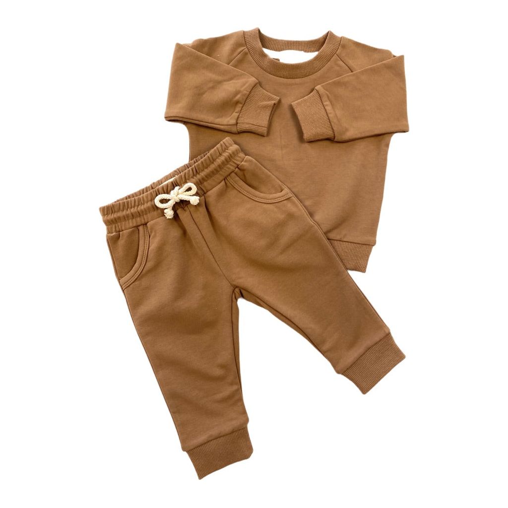 Organic Cotton Baby & Toddler Sweatsuit, Gingerbread | ba.be.O