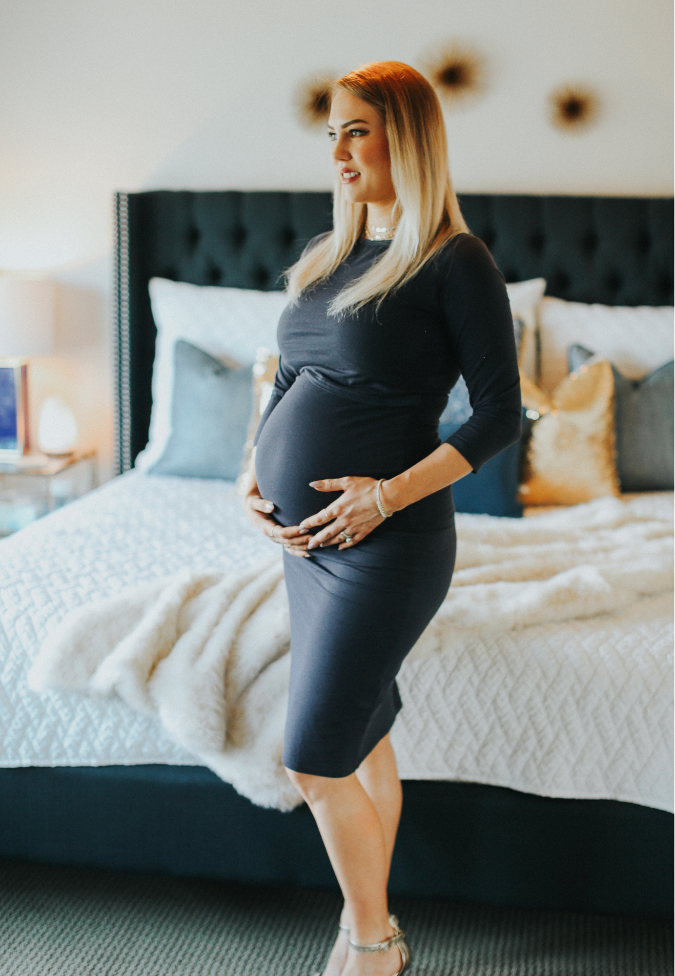 Taryn 3/4-Sleeve Maternity and Nursing Dress