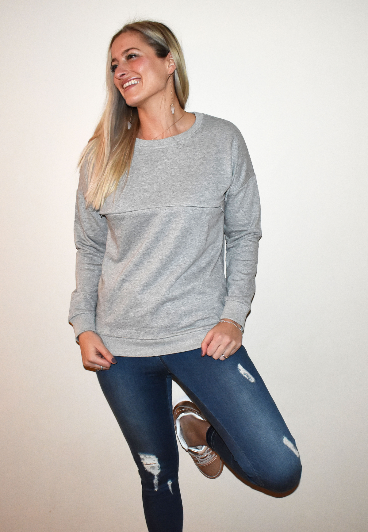 Jo Jo Zipper Nursing Jumper