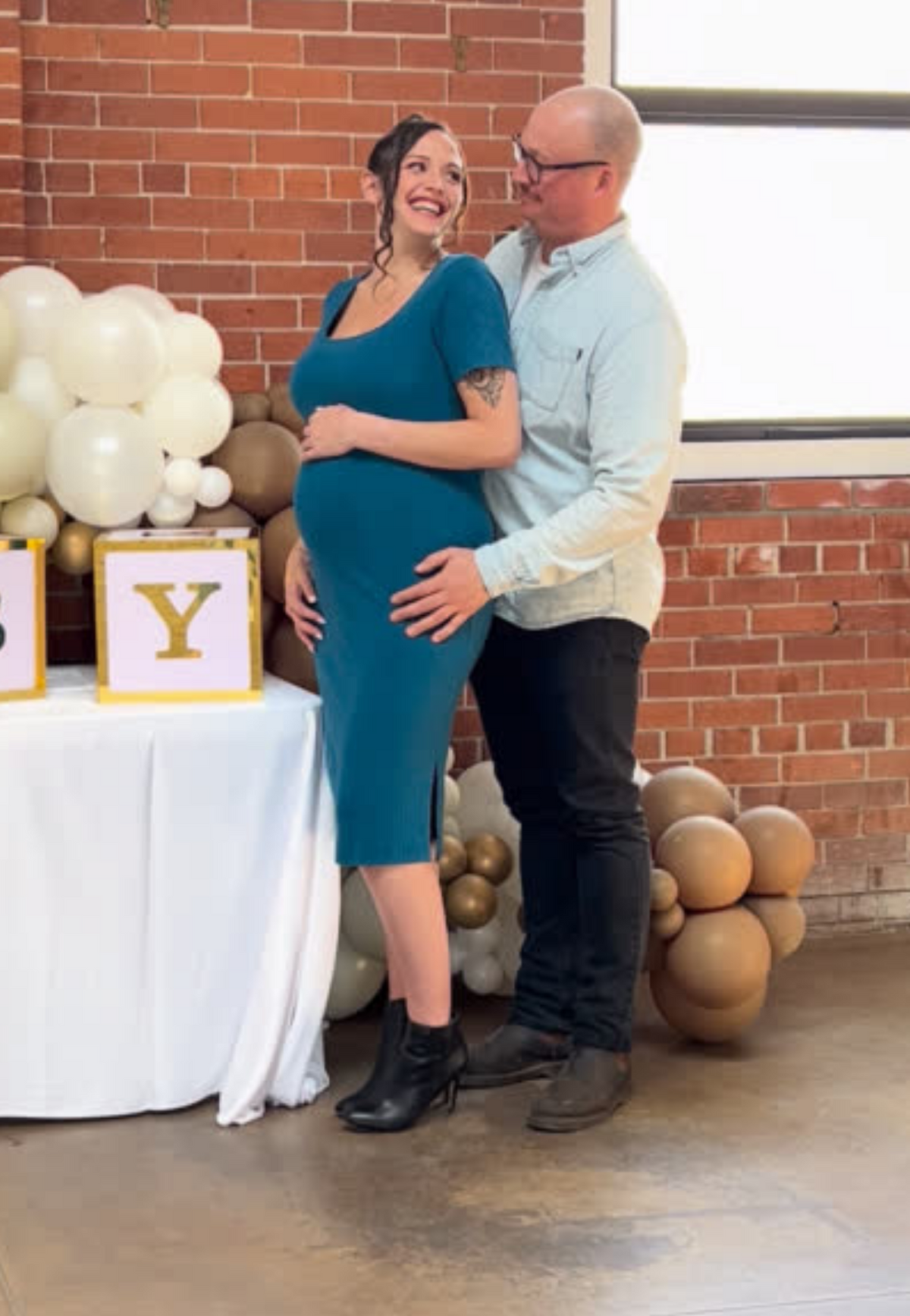 Ribbed Midi Maternity T-Shirt Dress