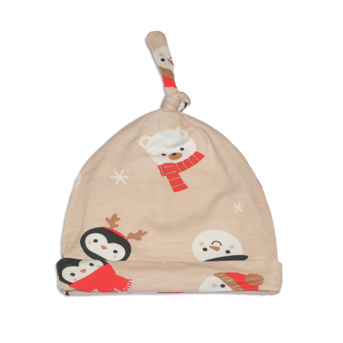 Bamboo Knot Hat (Snowy Faces Print)
