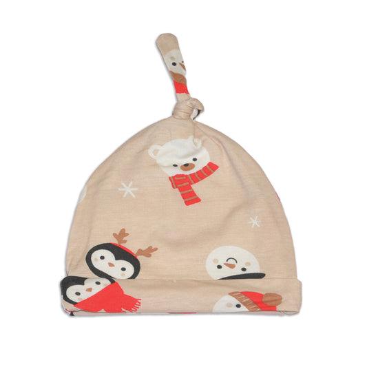 Bamboo Knot Hat (Snowy Faces Print)