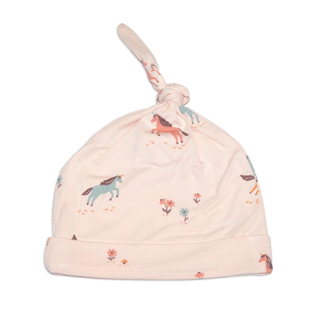 Bamboo Knot Hat (Unicorn Meadow Print)