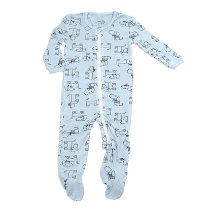 Dormeuse en rayonne de bambou à zip inversé, motif chien — Periwinkle