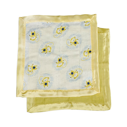 Bamboo Muslin Security Blankets (2pack) - Monkey Print & Pear