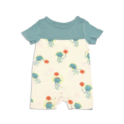 Rayon from Bamboo Short Sleeve Romper (Pixel Jelly Print)