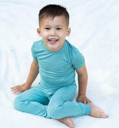 Rayon from Bamboo Short Sleeve 2 pc Pajama Set (Mineral)