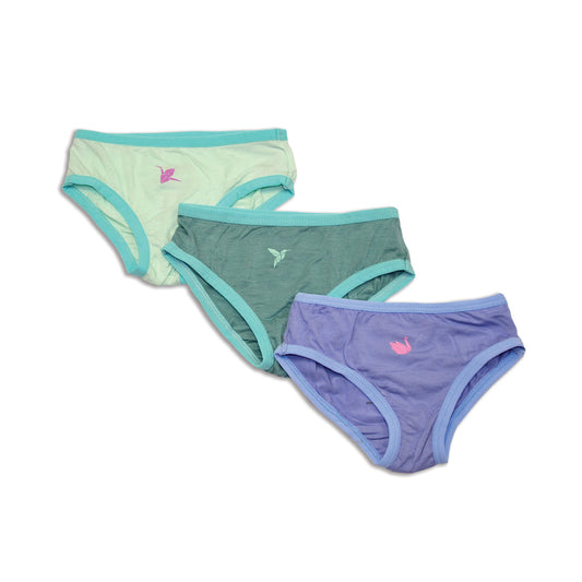 Bamboo Girls Bikini Underwear 3 pack (Mineral/Easter Egg/Bay)