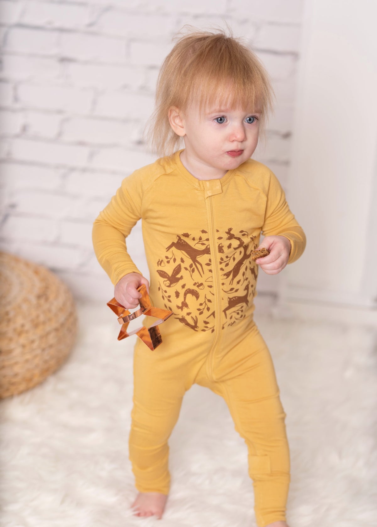 Bamboo Two Way Zipper Romper/Footed Sleeper (Fall Leaf)