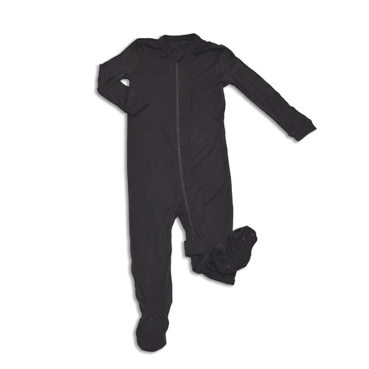 Bamboo Zip Up Footies (Asphalt)