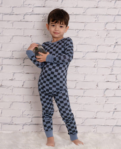 Rayon from Bamboo Long Sleeve Pajama Set (Check It Out Print)