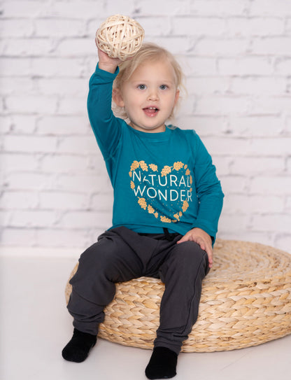 T-shirt à ourlet arrondi en rayonne de bambou — Deep Ocean