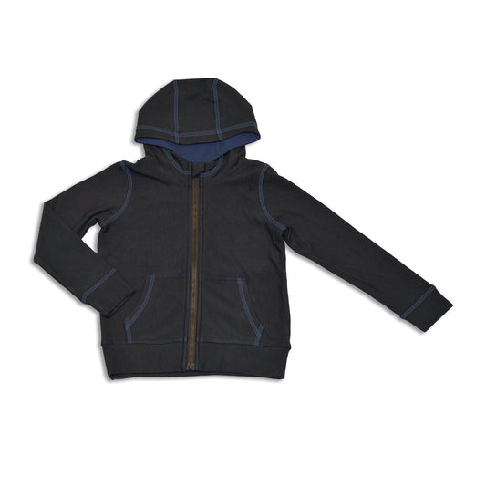 Bamboo Fleece Zip Hoodie with Kangaroo Pocket (Asphalt)