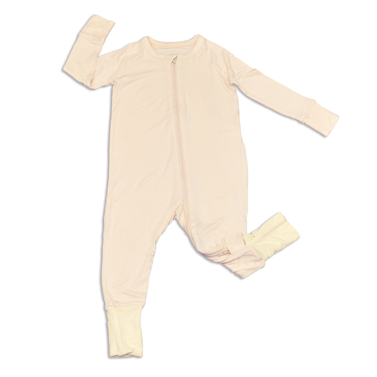 Bamboo 2-way Zipper Romper/Footless Sleeper (Soft Sand)
