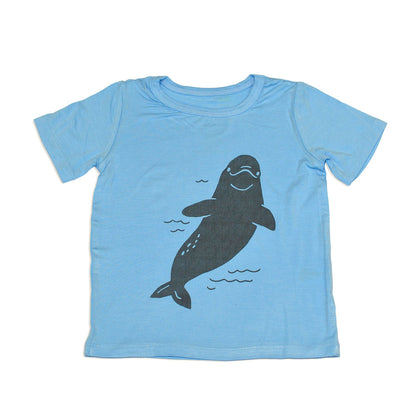 T-shirt imprimé à manches courtes en rayonne de bambou — Bluebonnet