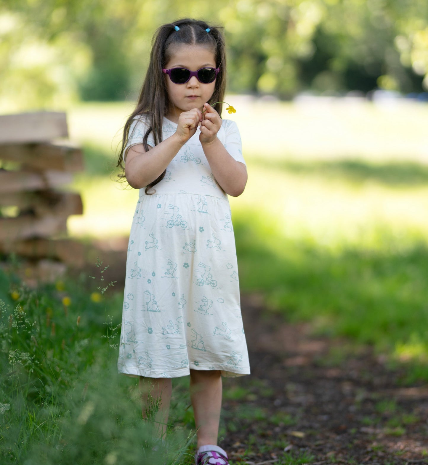 Bamboo Twirl Dress with Bloomer (Go Go Bunny Print)