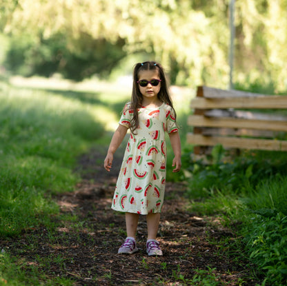 Robe à jupe ample et bloomer en rayonne de bambou — Watermelon Rainbow