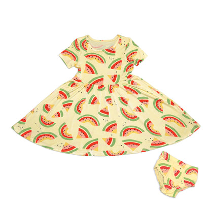 Robe à jupe ample et bloomer en rayonne de bambou — Watermelon Rainbow