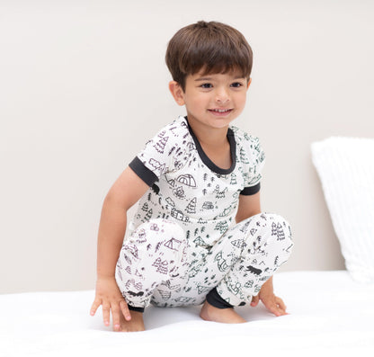 Pyjama en rayonne de bambou à manches courtes — Doodle Camp